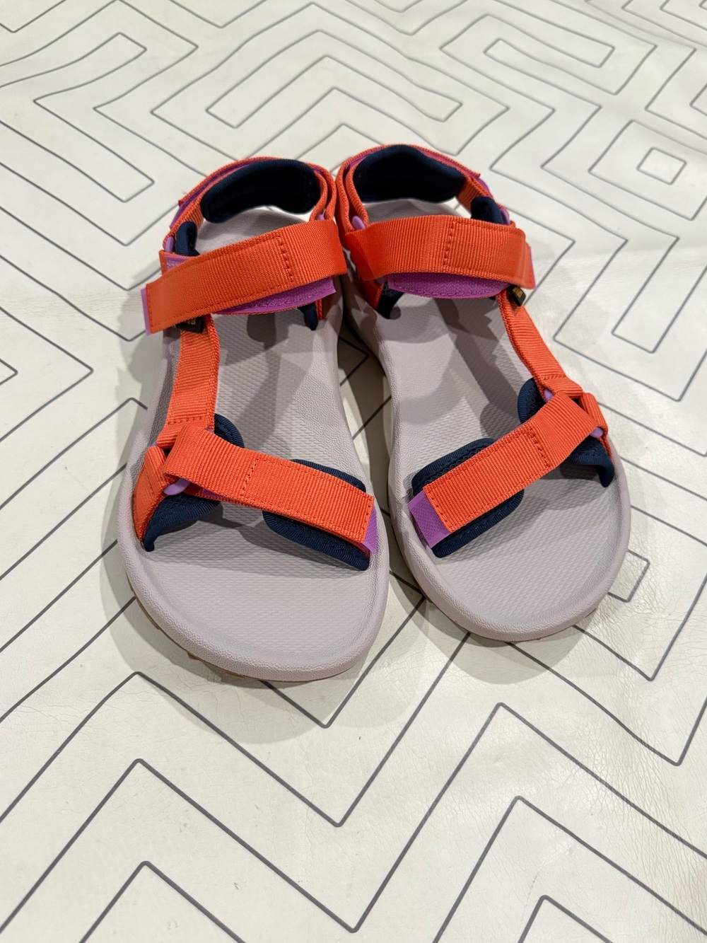New Teva Orange Double Strap Sandals - Picture 1 of 14